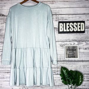 Velvet Long Sleeve Ruffle Dress NWOT
